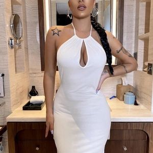 White Halter Dress